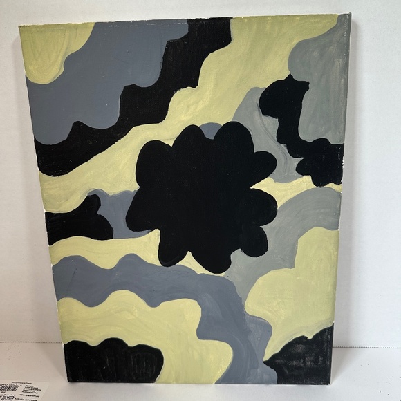 Hand-painted beautiful squiggly blotched abstract neutral gouache painting - Picture 1 of 1